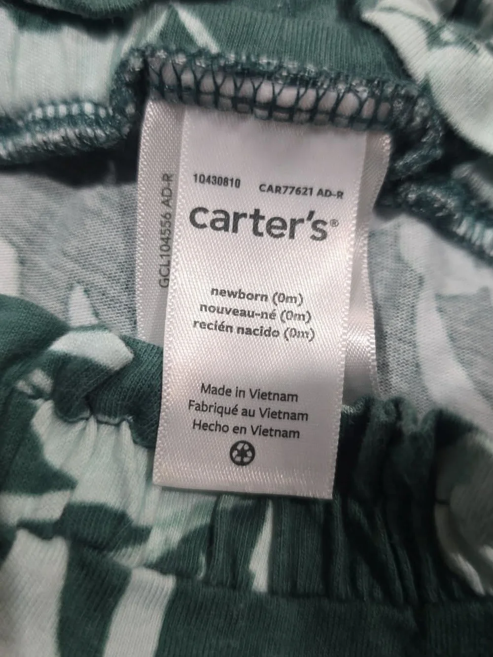 Carter's Teal Green Floral Ruffle Tank, Leggings & Bloomers Set Sz Newborn